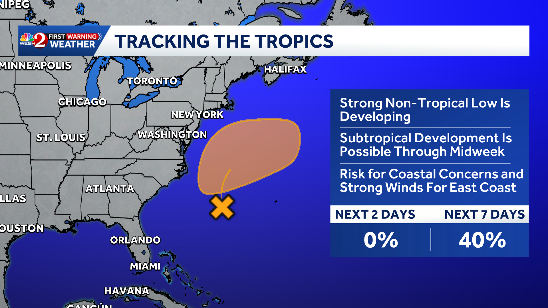 NHC monitoring Atlantic disturbance off southeast coast of US — WESH 2 Orlando
