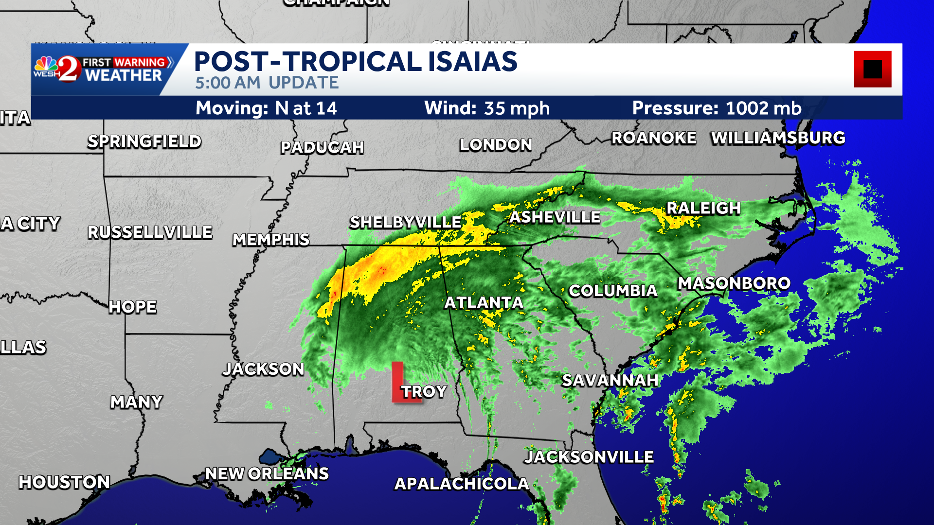 Isaias weakens after Category 2 landfall in Florida, but flooding threat continues — WESH 2 Orlando, Celebration Community news