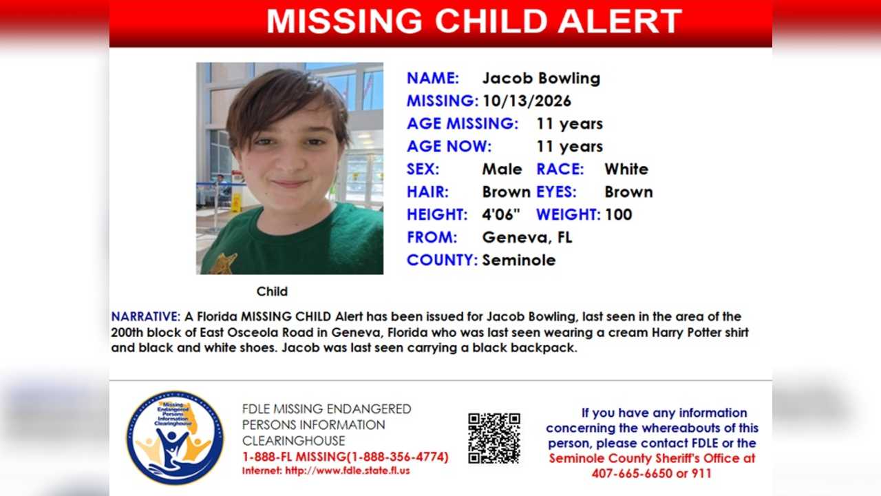 Missing child alert issued for 11-year-old Geneva boy — WESH 2 Orlando