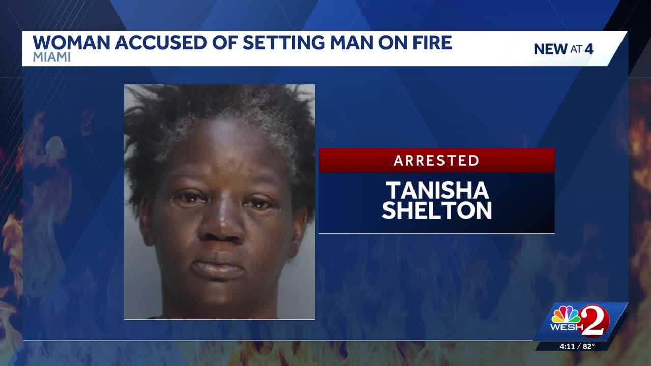 Florida woman accused of setting man on fire after asking someone to borrow lighter — WESH 2 Orlando, Celebration Community news