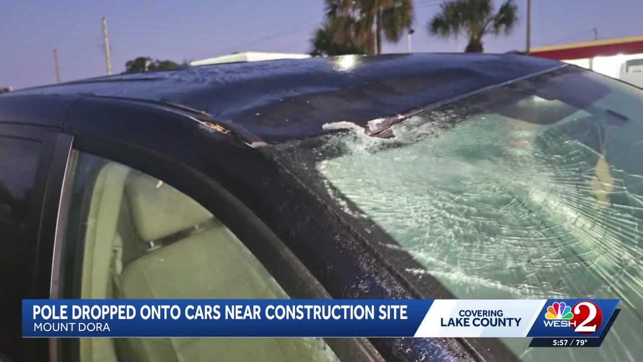 Pole falls on cars near Lake County roundabout work — WESH 2 Orlando, Celebration Community news