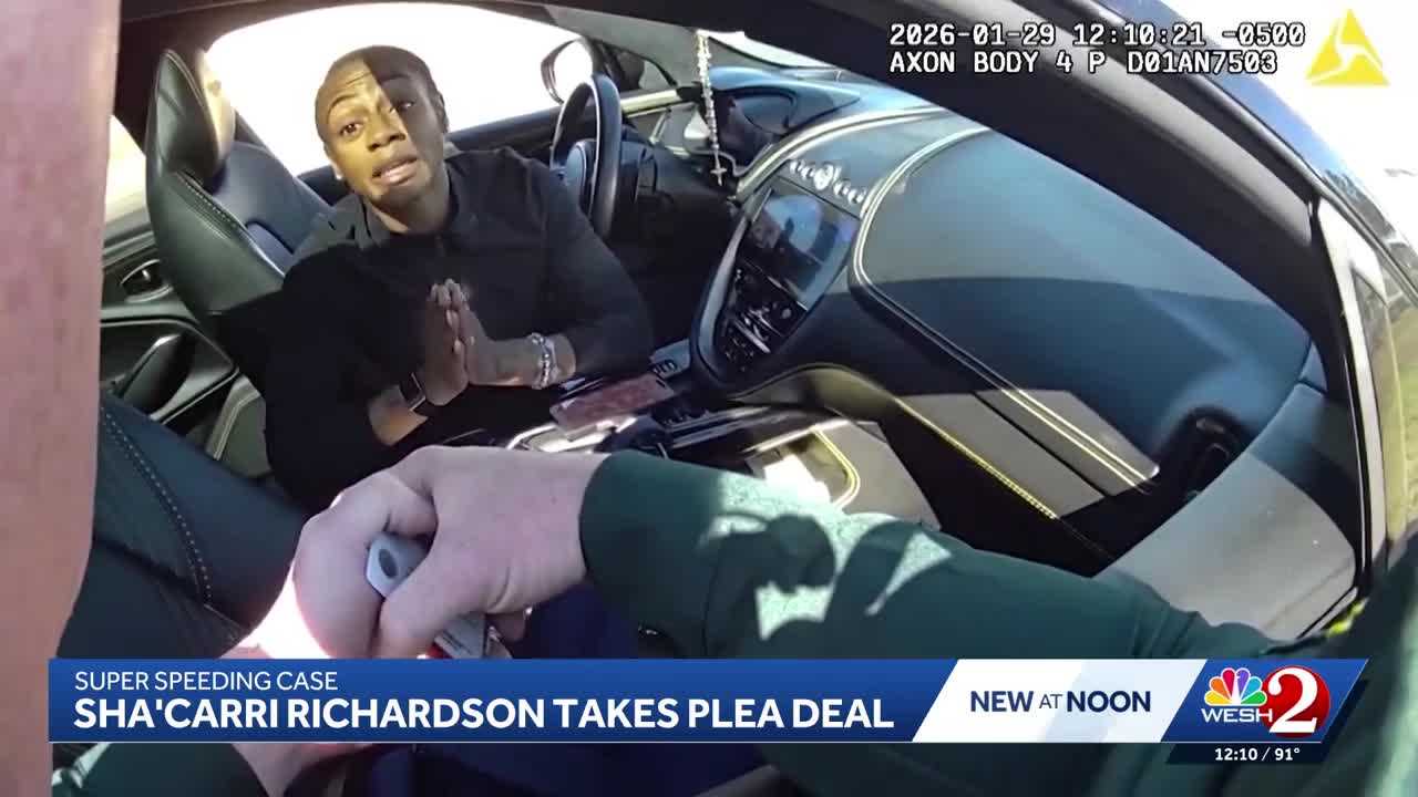 Olympic track star Sha'Carri Richardson takes plea deal in Florida super-speeder case — WESH 2 Local Orlando, Celebration Community news
