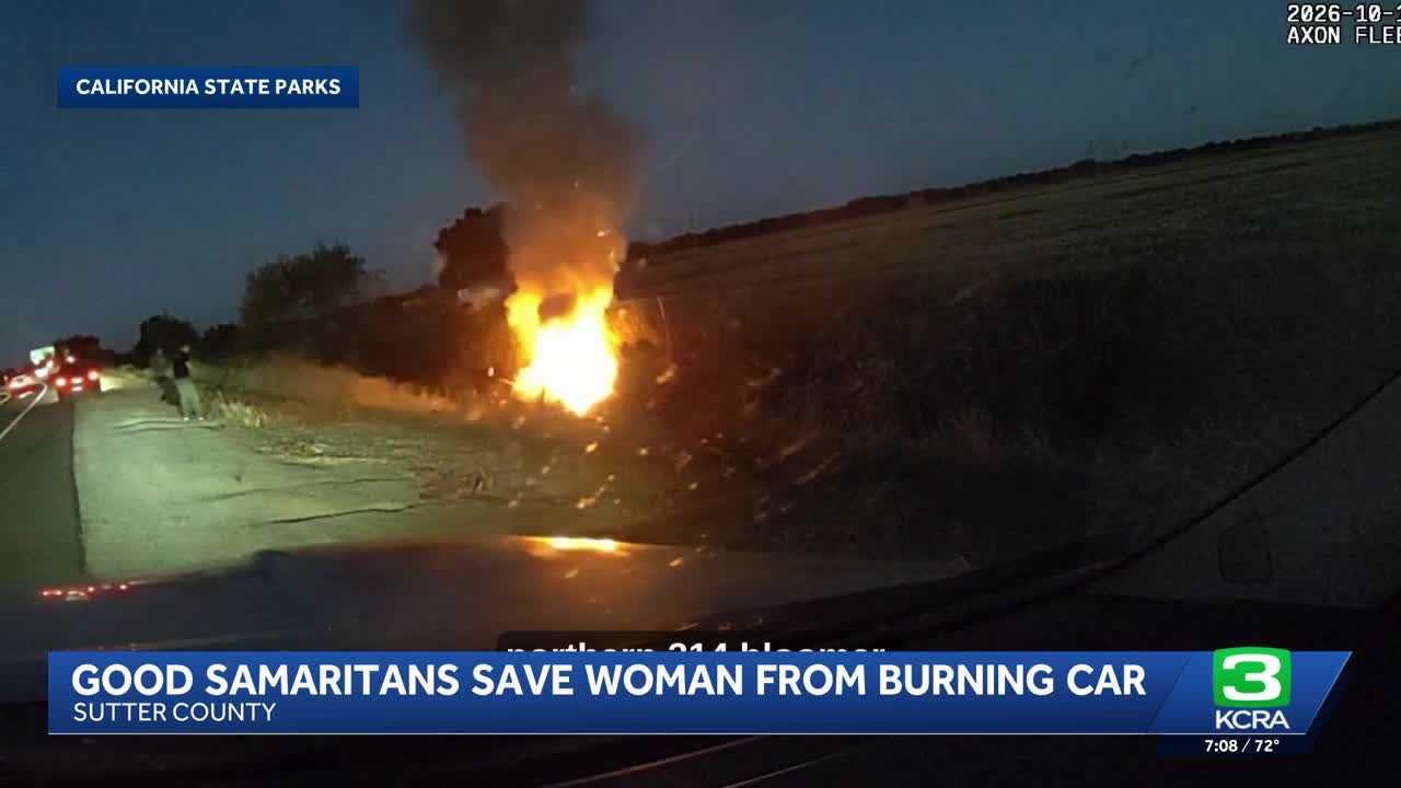 Officers rescue woman from burning car — WESH 2 Orlando, Celebration Community news